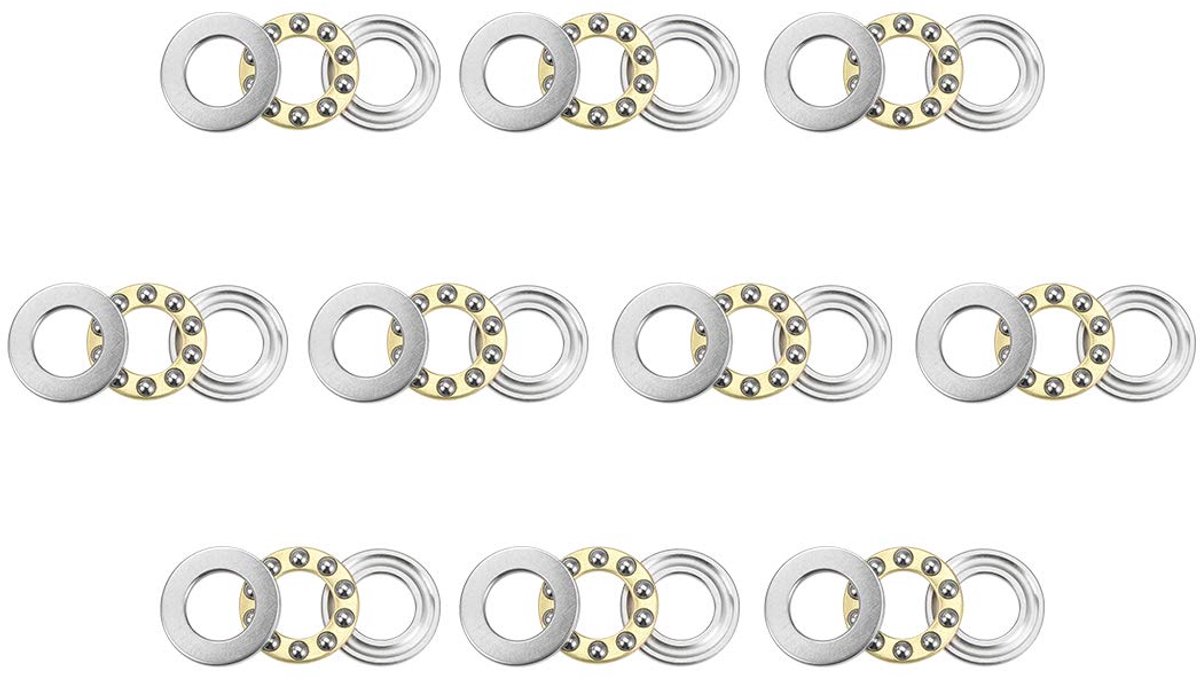 sourcing map 10 stuks F10-18M axiale kogellagers 10 mm x 18 mm x 5,5 mm chroomstaal enkele richting