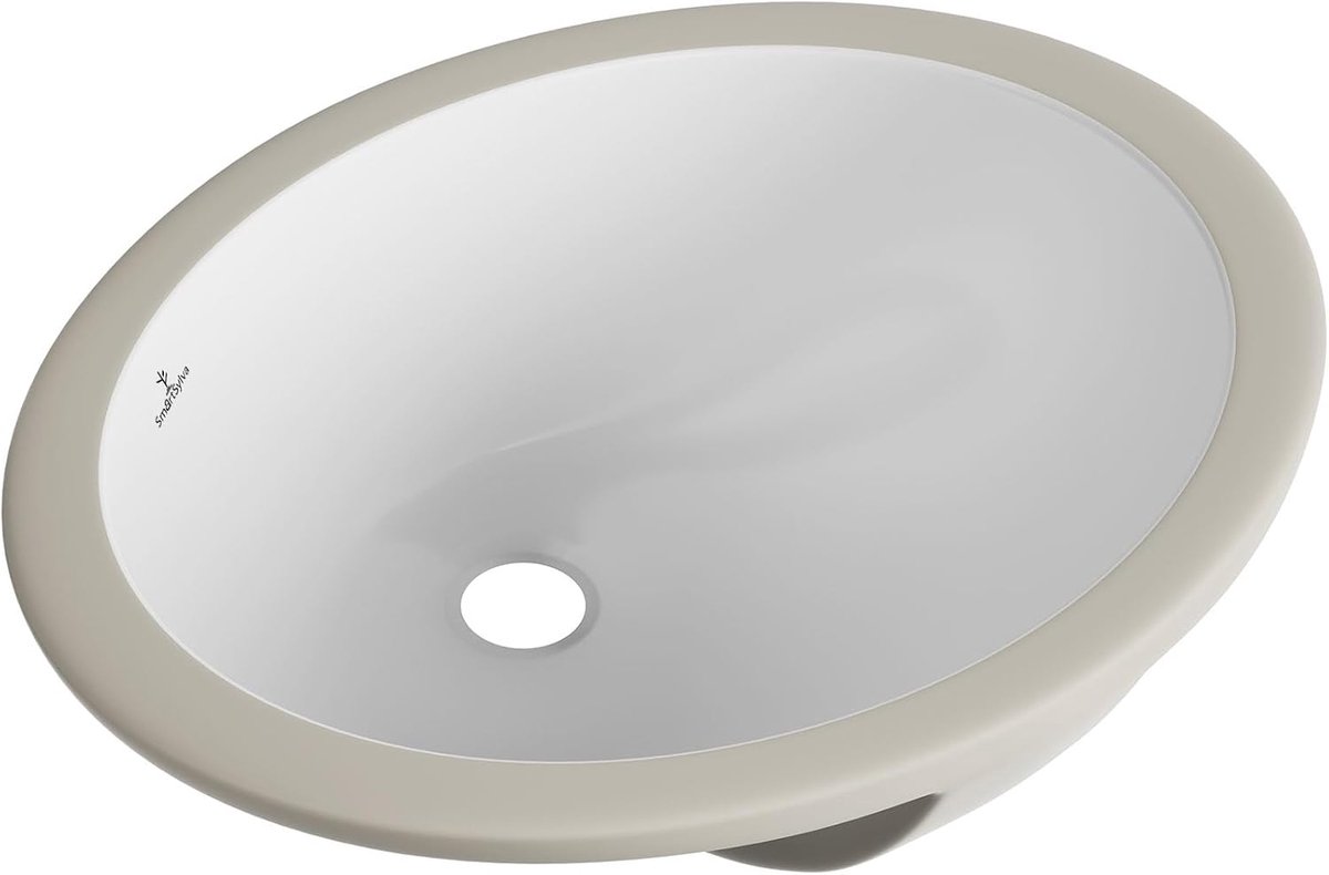 16,7 "x 13" onderbouw ovale badkamer wastafel, porselein keramische witte ijdelheid top wastafel met overloop, wit