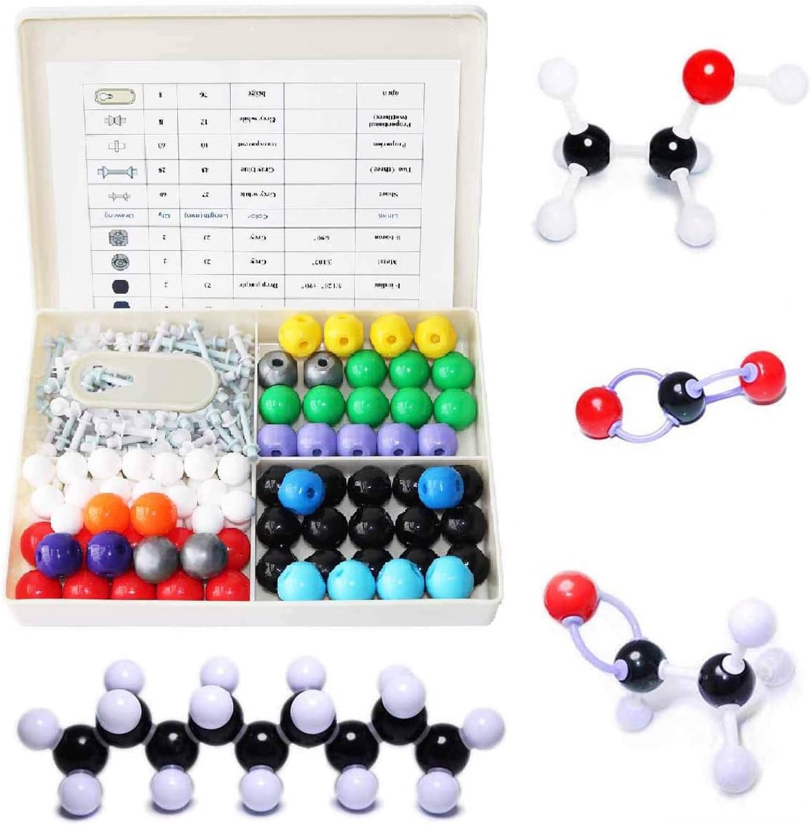 Chemie Moleculaire Model Kit (239 stuks), Student of Leraar Set voor Organische en Anorganische Chemie Leren, Motiveren Enthousiasme om te leren en de ruimteverbeelding te verhogen
