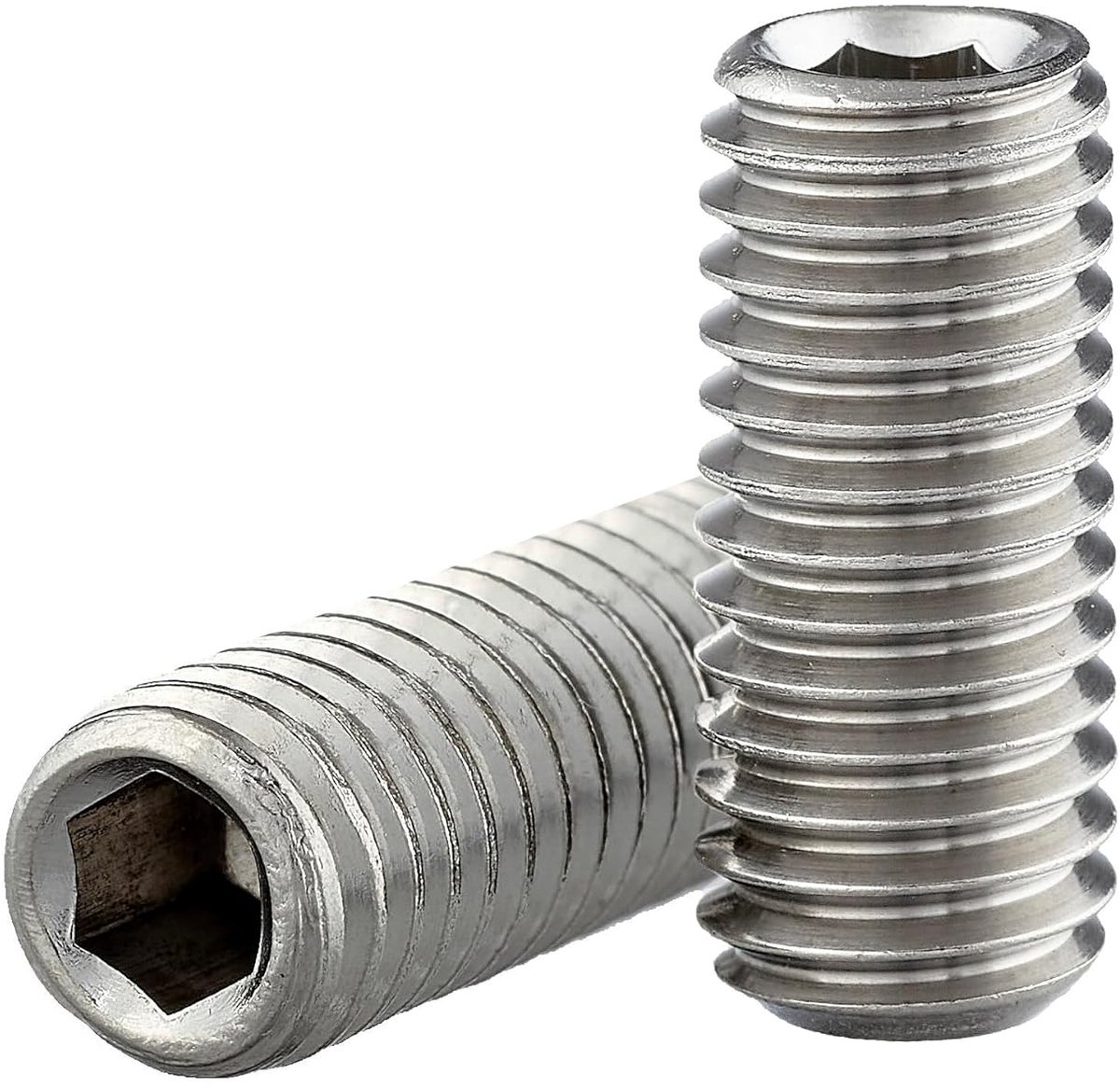 Schroefdraadstift met kegelkop en binnenzeskant (ISK) volgens DIN 913 / ISO 4026, roestvrij staal A2 V2A, madenschroef (10 stuks, M3 x 20 mm)