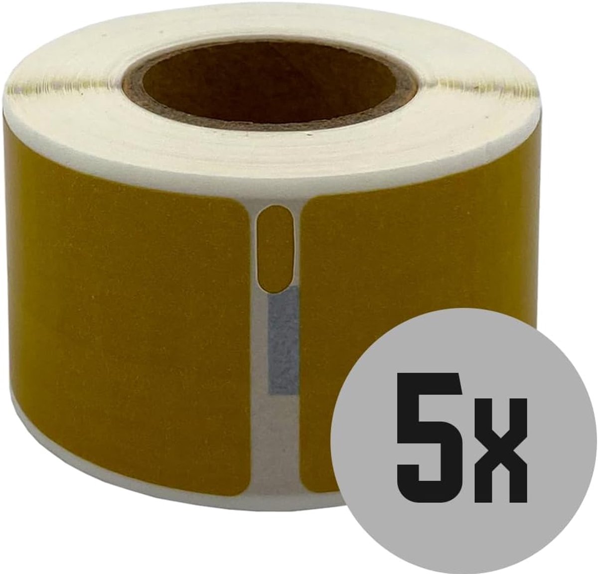 Adreslabels 28 x 89 mm - Goud - 5 rollen - Thermodruk, geen inkt nodig - Geschikt voor Dymo - SnelShoppen