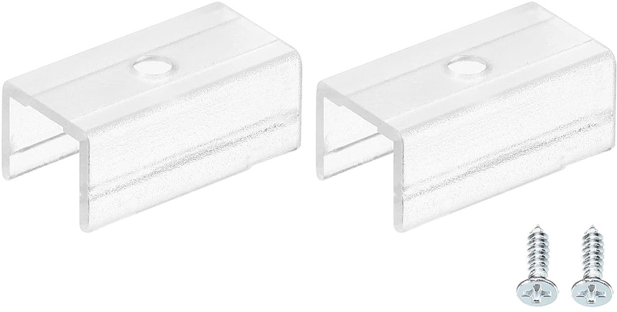 sourcing map Lichtsnoer montage clips, 20 stuks wandkanaalmontagebeugel accessoires voor 9,5 mm tot 10,3 mm led-neonband, transparant