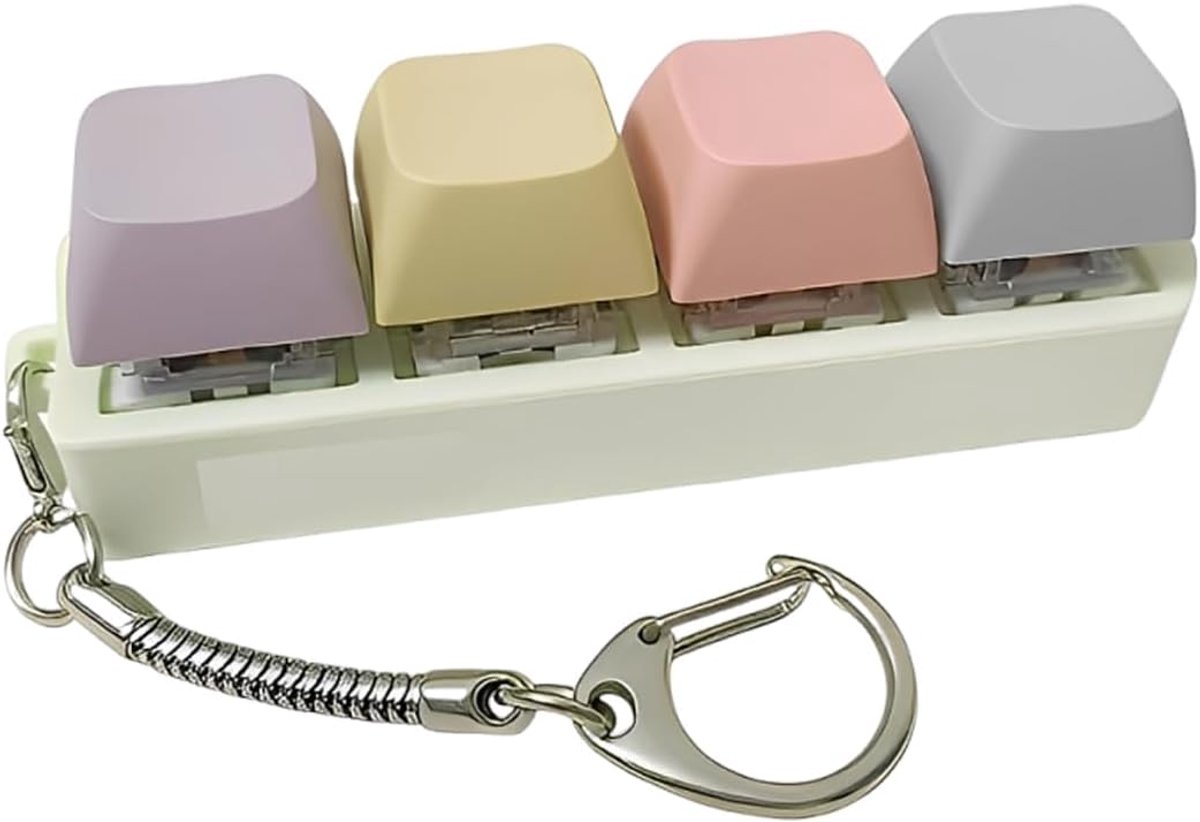 Speelgoed voor Volwassenen, Mechanische Schakelaar, Stressverlichting, Mini Anti, Toetsenbordtoets, Pastel Grappige Kleurrijke Sleutelhanger, Toys Keyboard Clicker voor Mannen (Pastel
