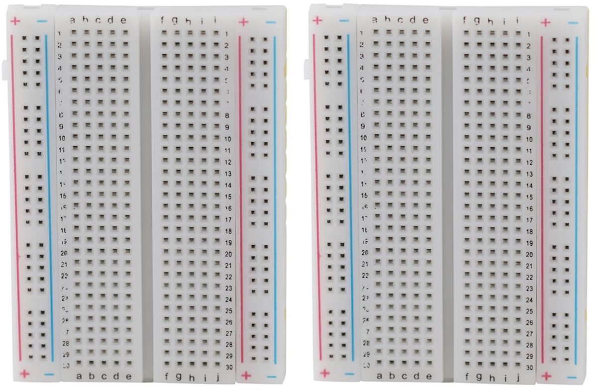400-pins breadboard soldeervrije printplaatsets 2 stuks | elektronica steekbord experimenteerbord 4 stroomrails steekplankset elektronisch experiment jumperkabels