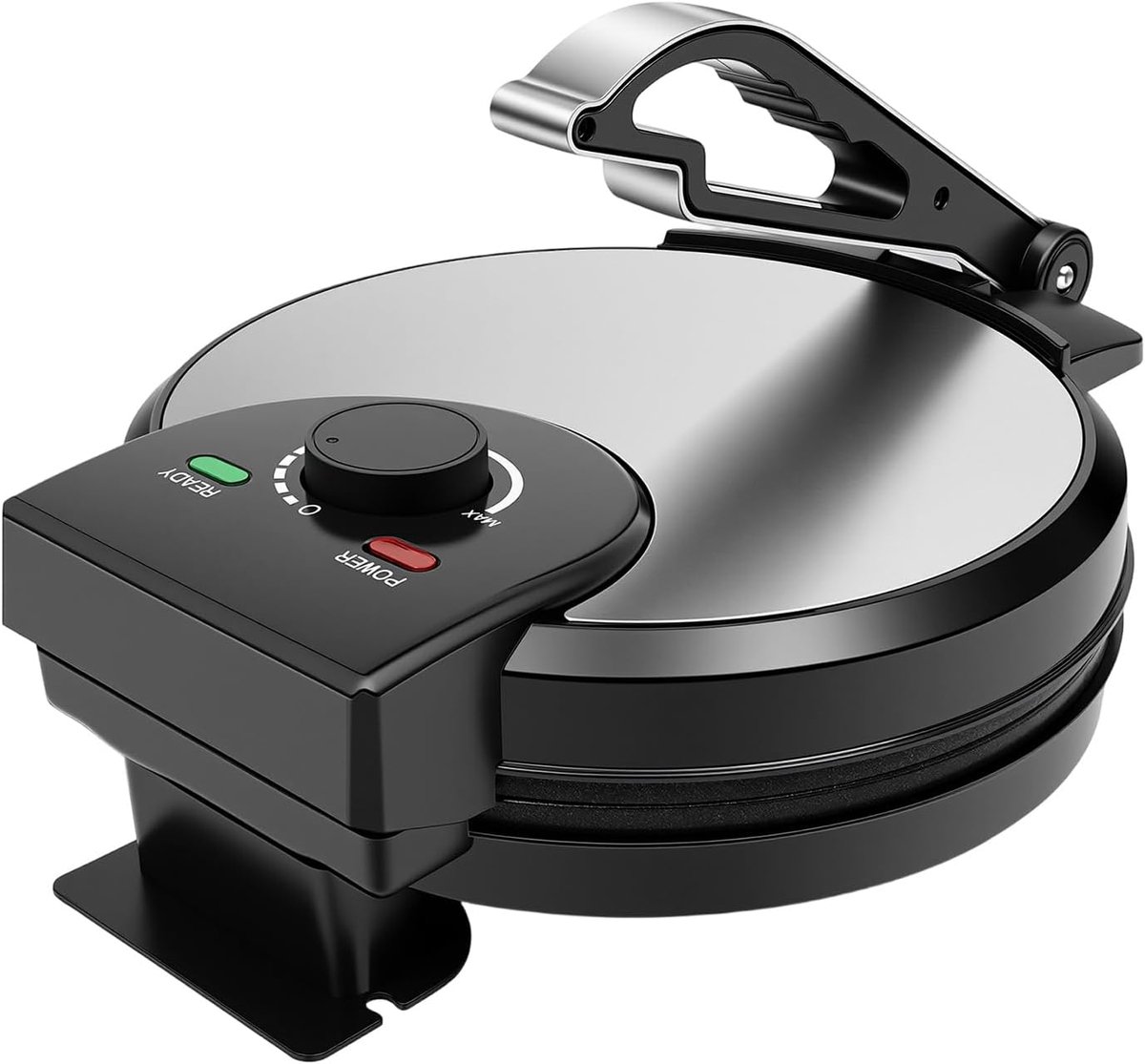 Maker Elektrische Chapati tortilla-persmaker, dubbelzijdige verwarming, roestvrij staal, crêpesmaker voor chapati, tortilla, flatbrood, 1200 W