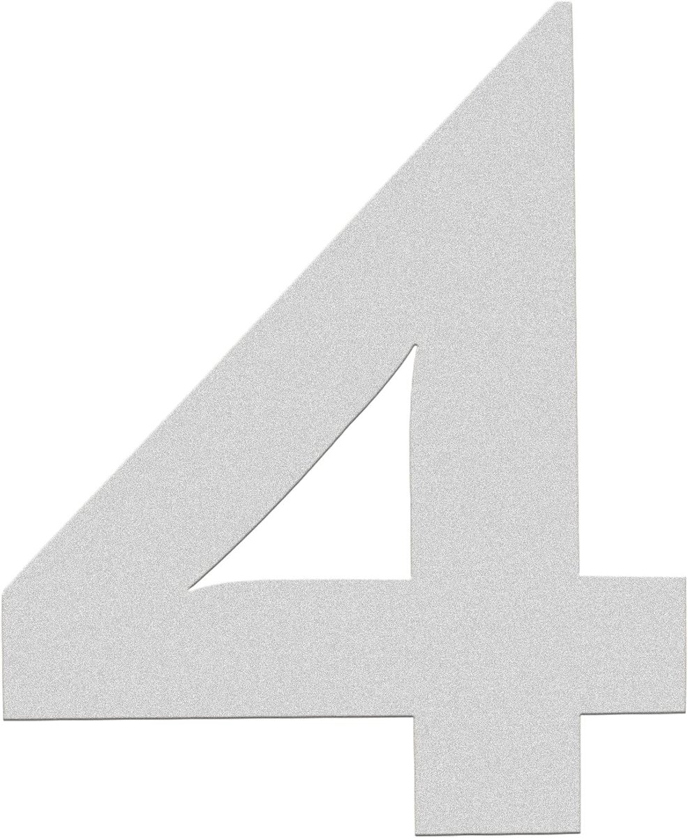 Huisnummer 7,5 cm (3 inch) Zelfklevende Letters Appartement Deurnummers Straat Adres Plaque Thuis Stijlvolle Decor, Acryl (4, Zilver)