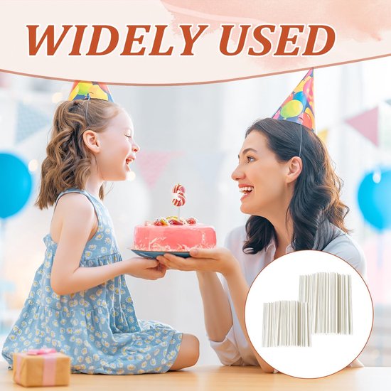2 verpakkingen popcake, 100 stuks 70 x 2,5 mm + 100 stuks 100 x 3,0 mm, levensmiddelenkwaliteit, decoratie voor popcake, taart, stokjes voor het maken van lollys, cake, snoep, chocolade — afbeelding 3