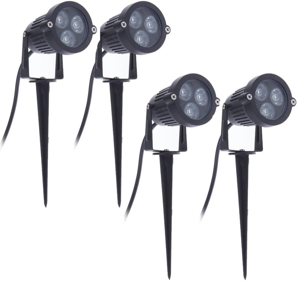 Set van 4 LED-tuinverlichting 3W 220V buiten Spotlight met grondpin IP65 tuin landschap lamp