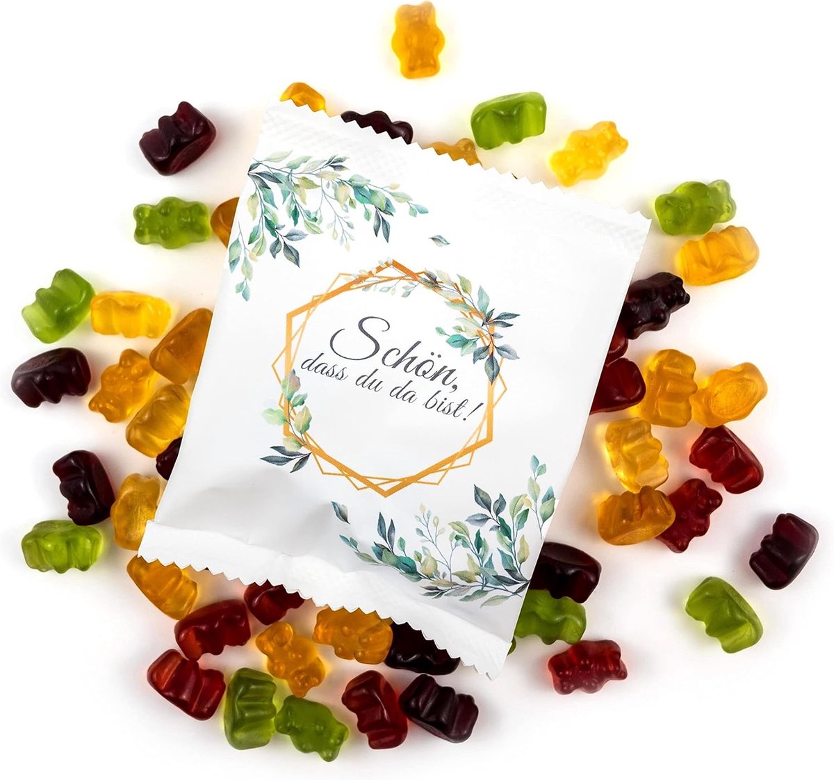 Fruitgummetjes - 25 stuks - matte witte verpakking - perfect als gastenbedankje - ShopVlot