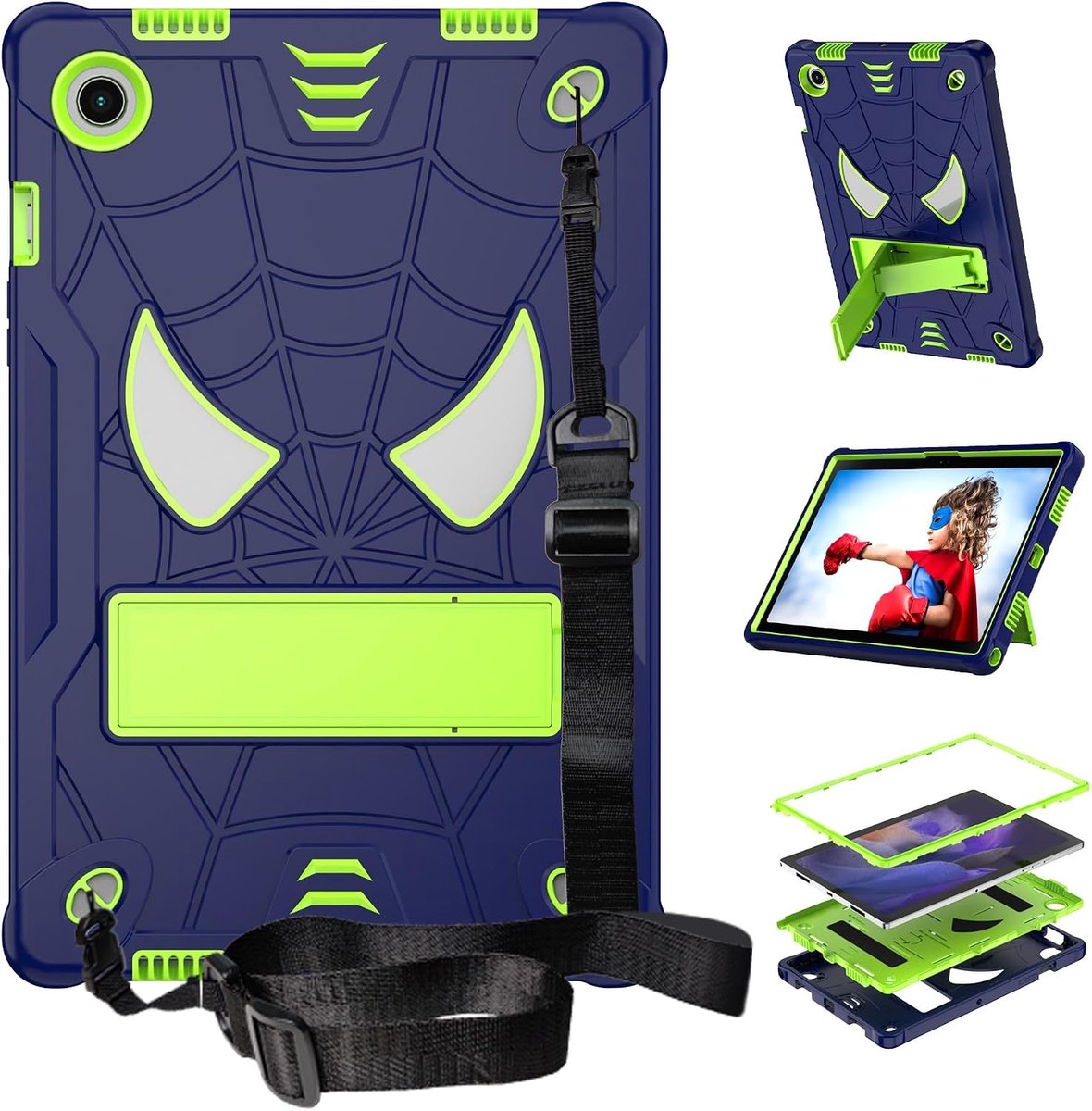 Tablethoes voor Samsung Galaxy Tab A8 10.5 - lichtgewicht schokbestendig - ingebouwde schouderriem - ShopVlot