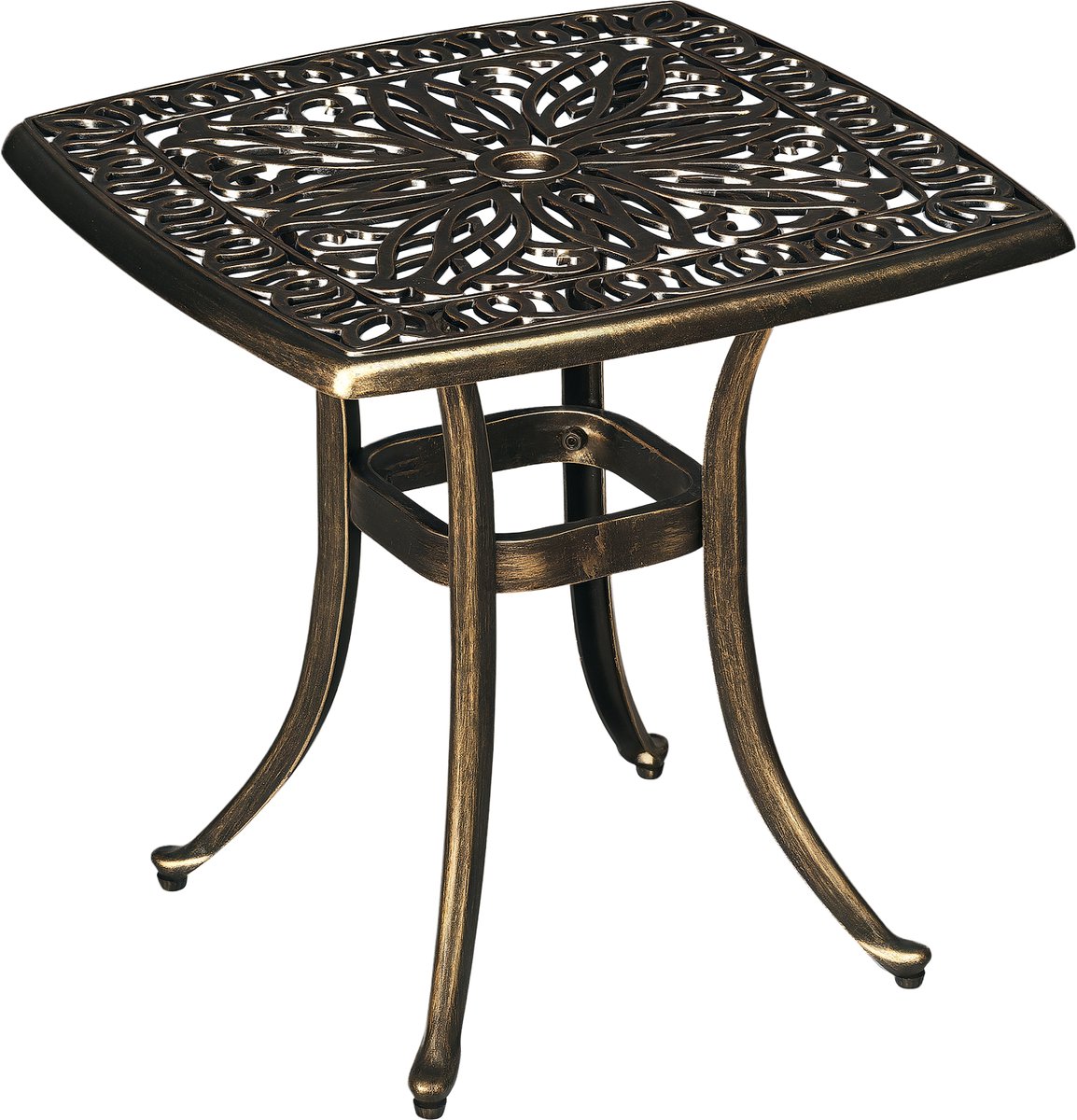 Tuintafel - Vintage design - Gegoten aluminium - Met parasolgat