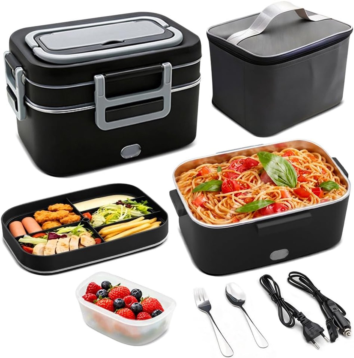 Elektrische lunchbox 100 W - 3-in-1 - 12/24/220 V - ideaal voor onderweg - ShopVlot