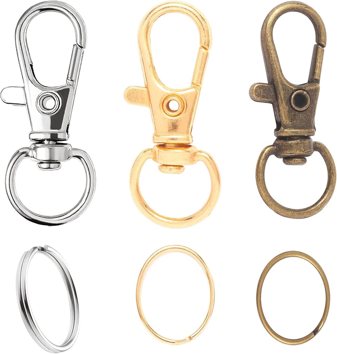 Sleutelhanger Klein 120 Stuks - Carabiner Haken - Verstelbare Sluiting - Voor Handige Sleutelorganisatie - ShopVlot