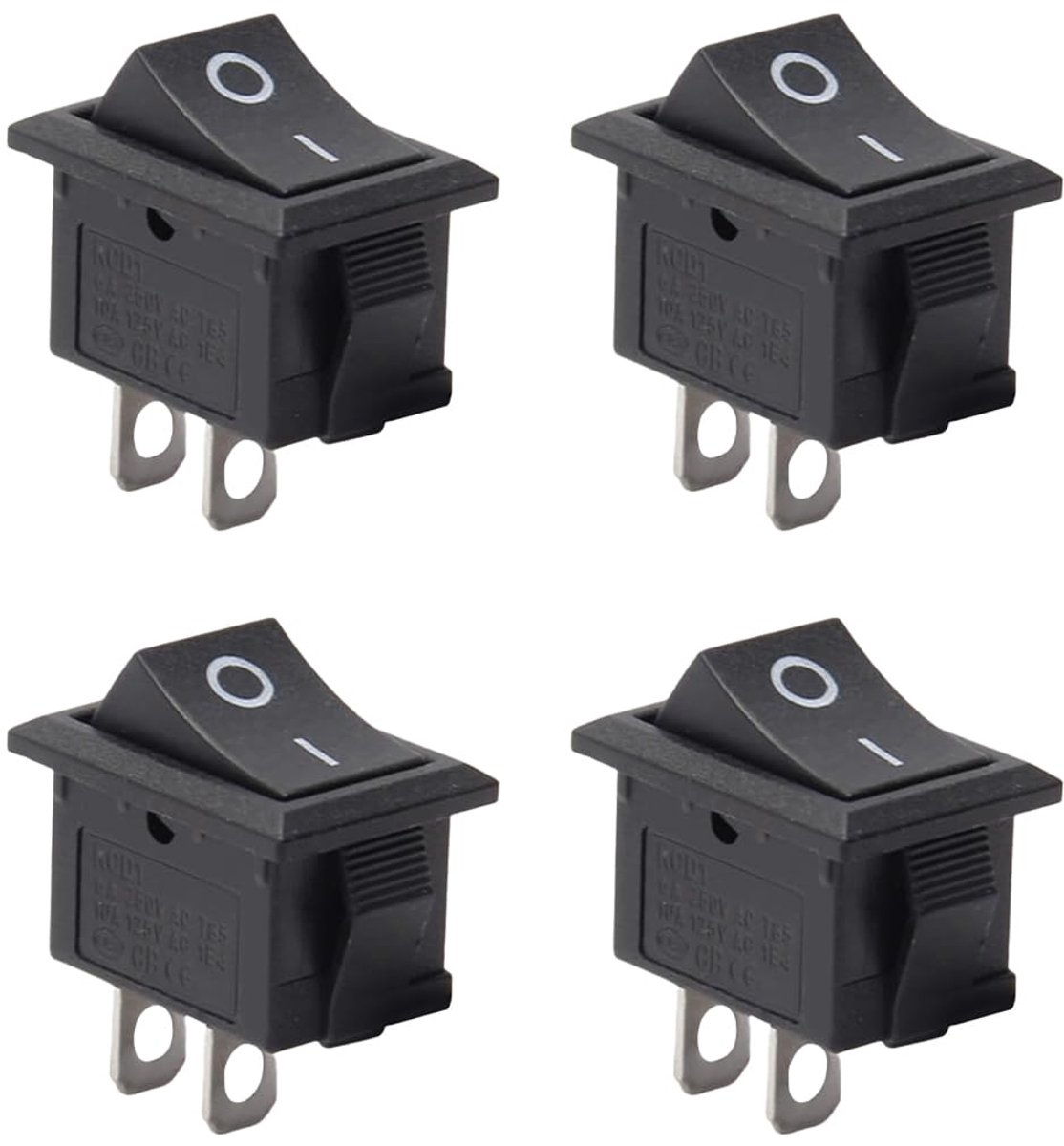 Mini rocker switch 2 polig - rechthoekig zwart - ON/OFF functie - ideaal voor elektronische apparaten - ShopVlot