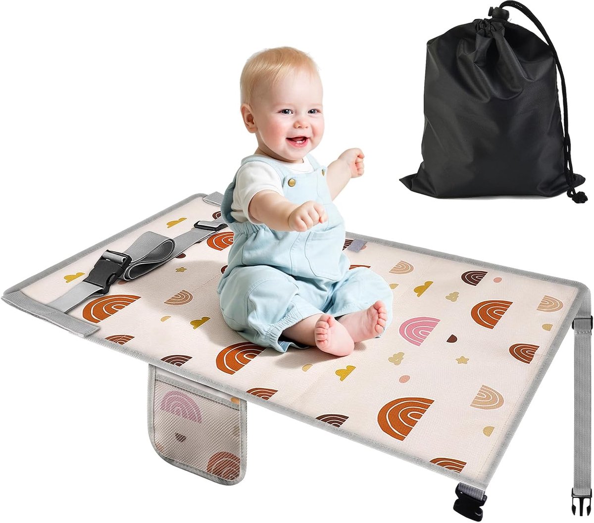 Vliegtuigbedruivingen voor kinderen 76x44,5 cm - Opvouwbare voetbank - Comfortabel slapen - Ideaal voor lange reizen - ShopVlot