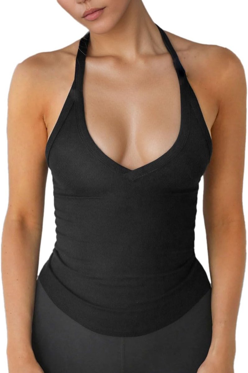 Zomer Tanktop Mouwloos - Gestreept Zwart/Grijs/Wit - Sportieve Snit - Ideaal voor Warm Weer - ShopVlot