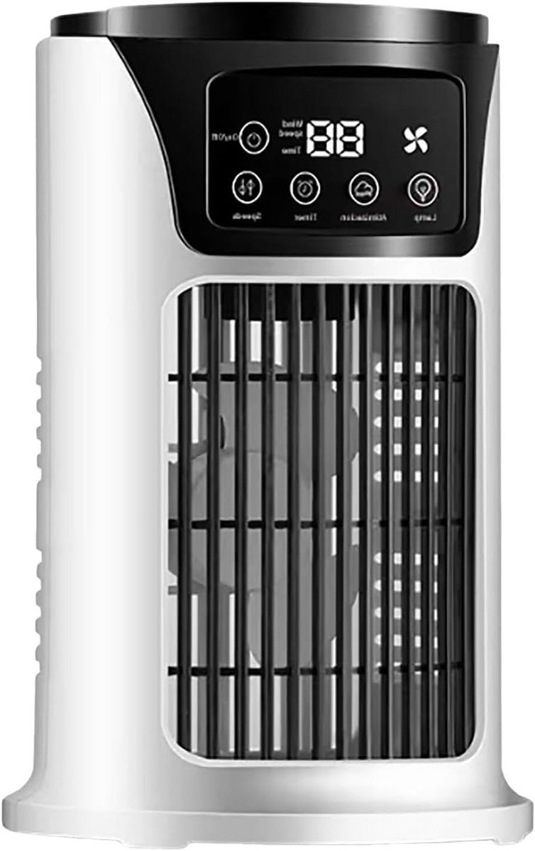 Draagbare Air Cooler - Mini Airco Ventilator - Persoonlijke Koeling - USB Aangedreven - 10x10x10 mm - Lichtgrijs