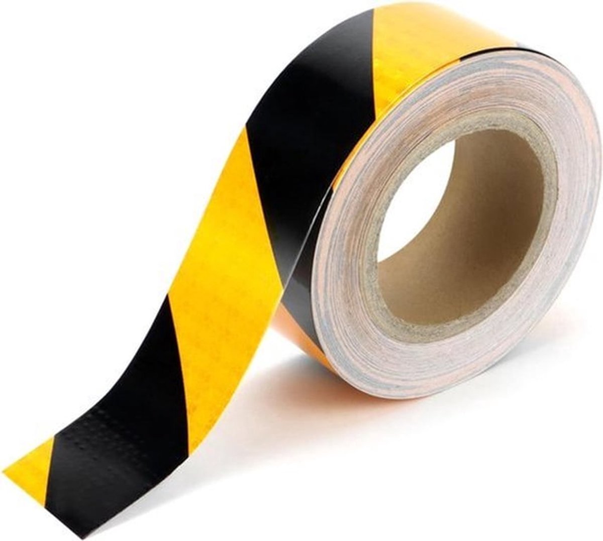 Reflecterende Tape Geel/Zwart 5cm*25m - Waterdicht en Zelfklevend - Voertuigen Borden - Buitenshuis - Reflectie Tape - Waarschuwingstape
