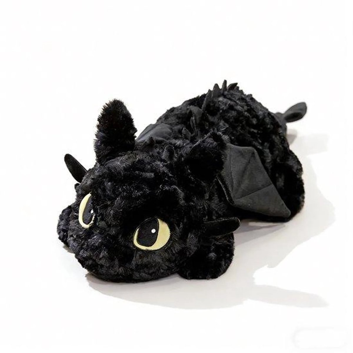 Casalora Pluche Knuffel – 70 cm – Tandloze Draak Kawaii Design – Zacht Knuffeldier – Kawaii Draak Lichaamskussen – Zwart