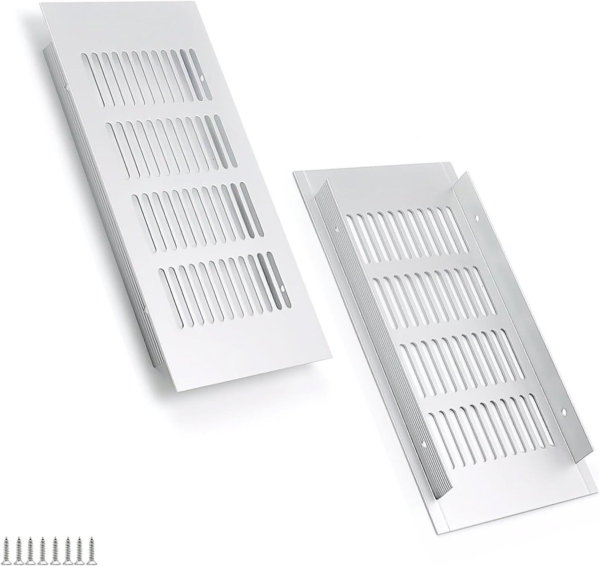 Aluminium ventilatierooster 200x100mm zilver rechthoekig - ideaal voor kasten, slaapkamers