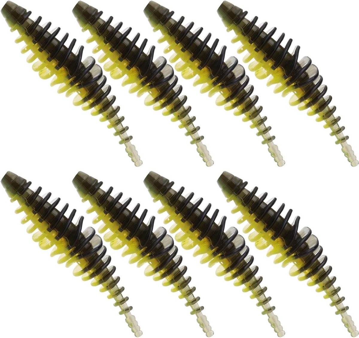 Set van 8 Zachte PVC Vissimulatoren - Biologisch Afgeleid, Onzichtbare Aas voor Zoet- en Zoutwatervissen