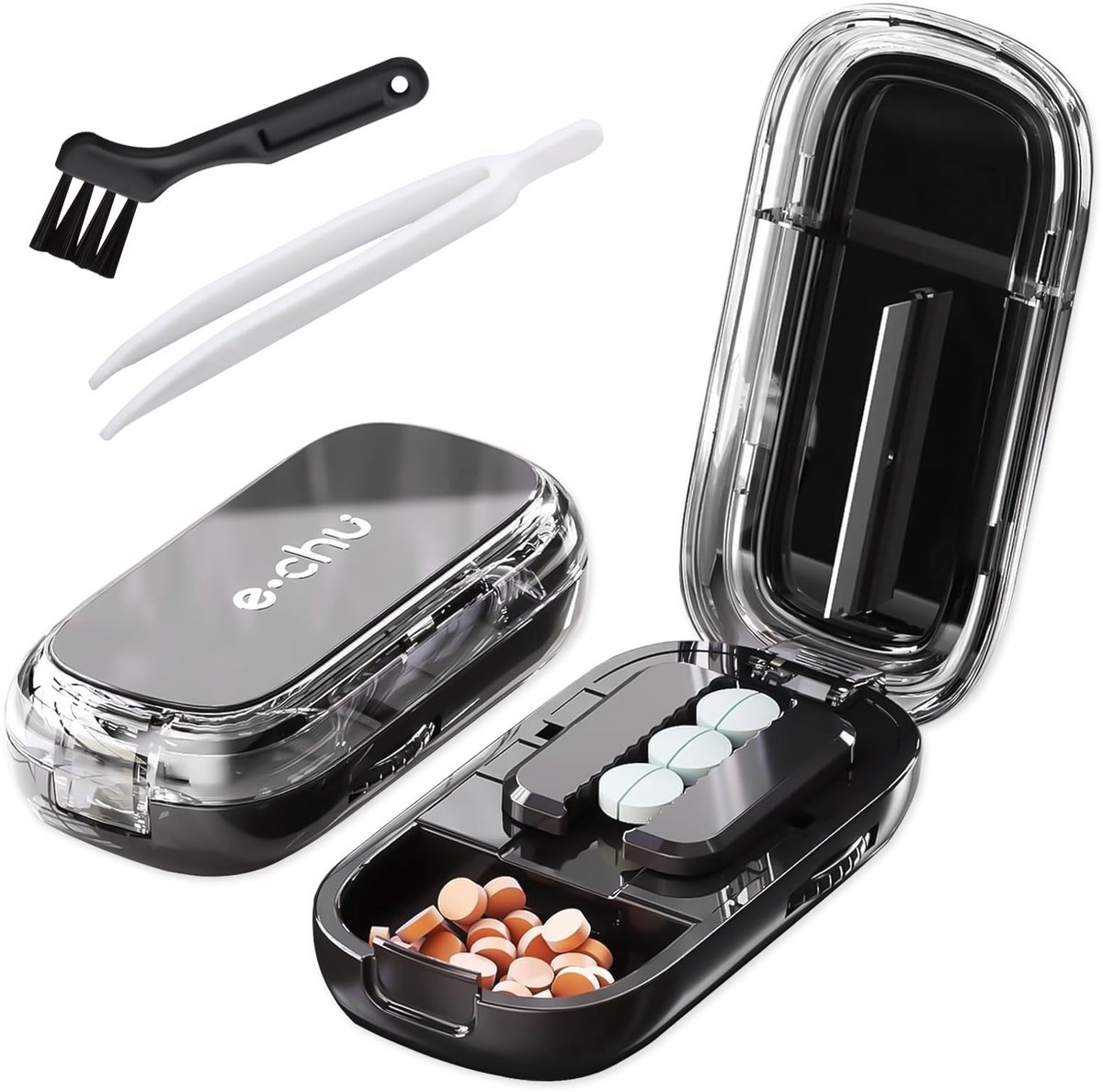 Dailygoods - Pillensnijder met Lemmet en Accessoires - Voor Kleine en Grote Pillen