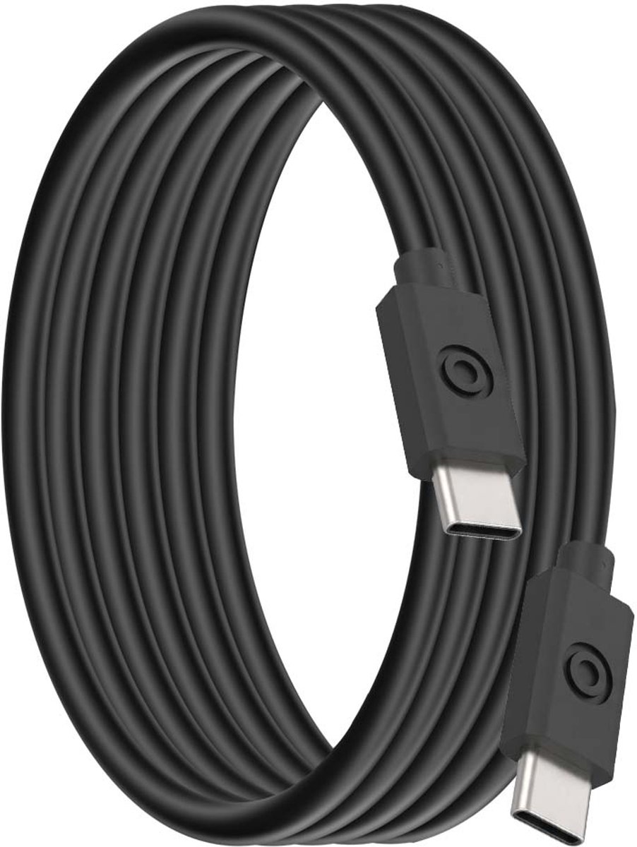 Bigben Connected, USB-C naar USB-C Oplaadkabel 3A - 1.2m, Zwart