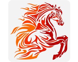 Herbruikbaar sjabloon van 30x30 cm voor galopperend paard - Creatief schilderen, dierenpatronen en DIY projecten voor meubels en muren