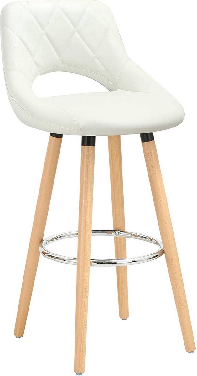 Barkrukken Set Wit - Modern, Industrial en Barkrukken set van 1 - Voor Eetkamer, Keuken en Woonkamer