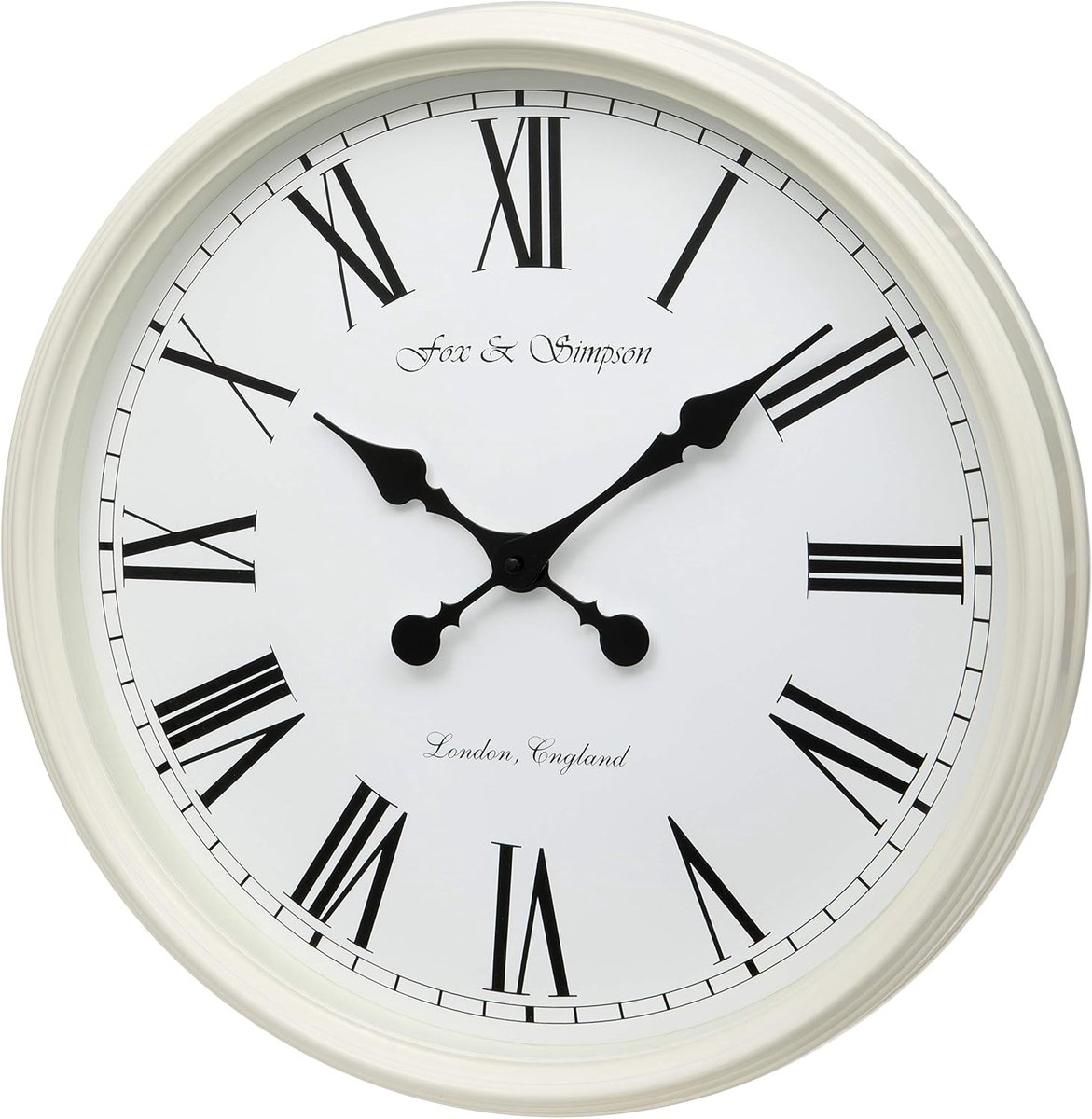 SnelShoppen - Extra grote 50cm wandklok crème met moderne uitstraling - Design klok voor woonkamer, keuken, kantoor en meer - Stijlvolle decoratie en