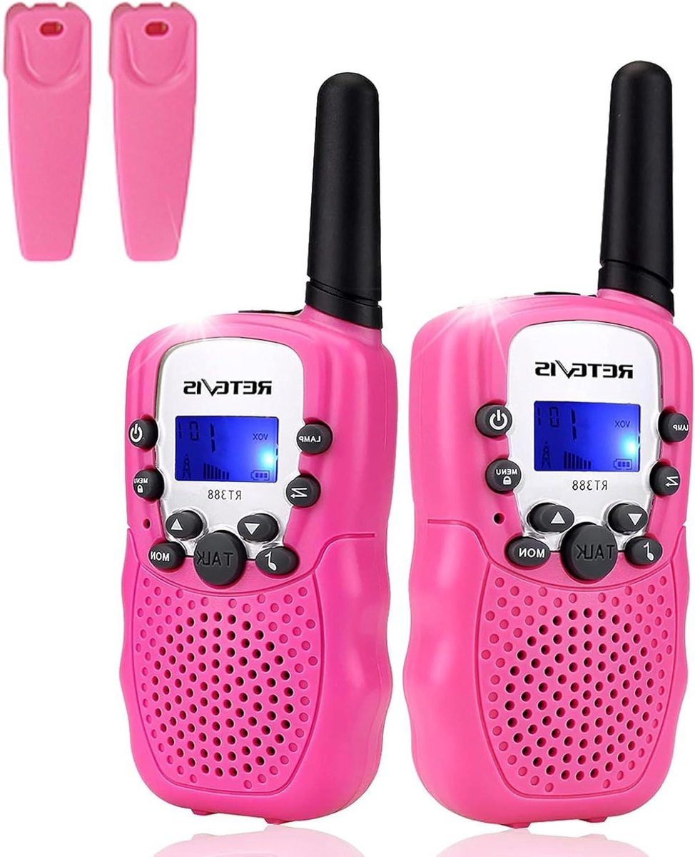 Kinder Walkie Talkies - Communicatie Speelgoed - Buiten Spelen - Ingebouwde Zaklamp - 2 Stuks - Roze