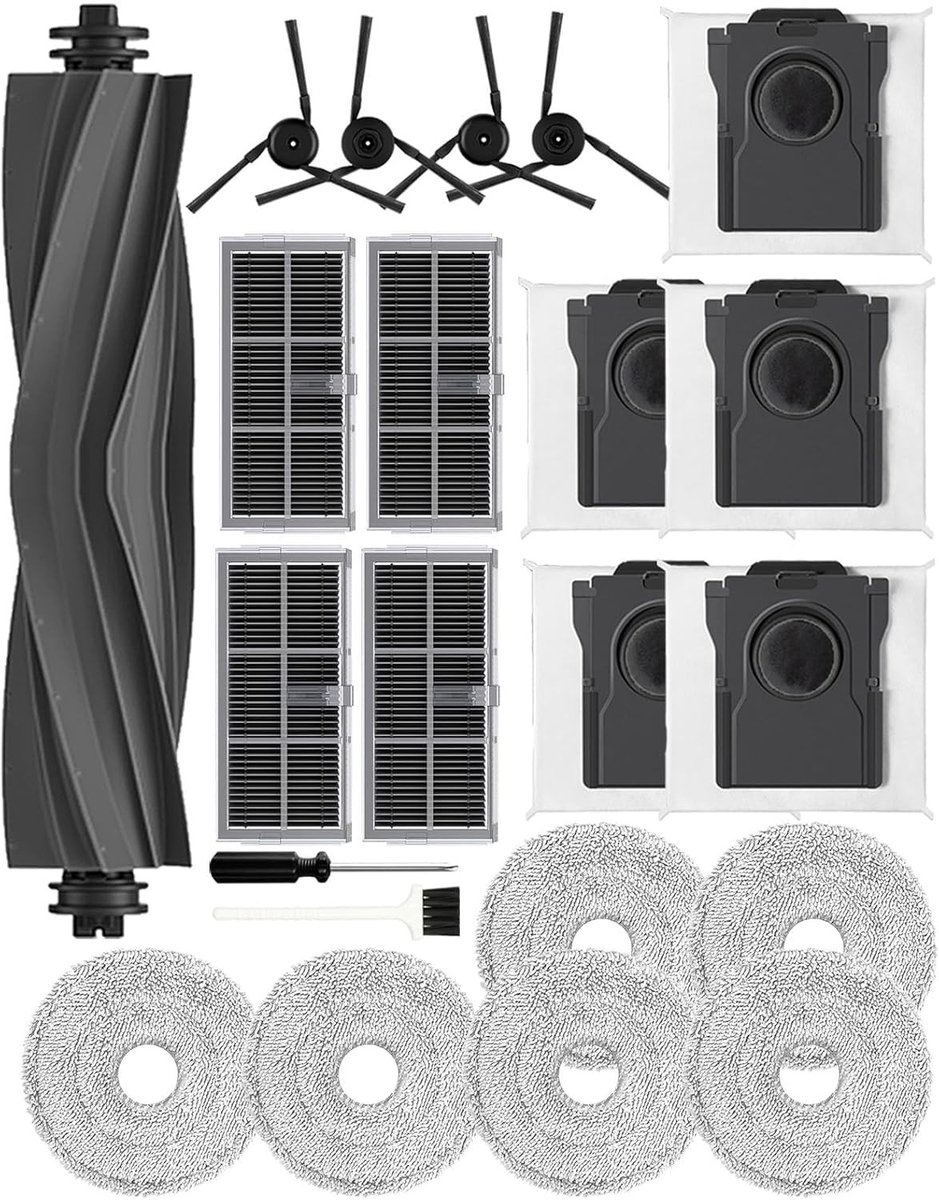 22 Accessoires voor Dreame X40 Ultra en L40 Ultra, inclusief Rollerborstel, Zijborstels, Actieve Koolstofzakken en Filters voor Optimale Reiniging