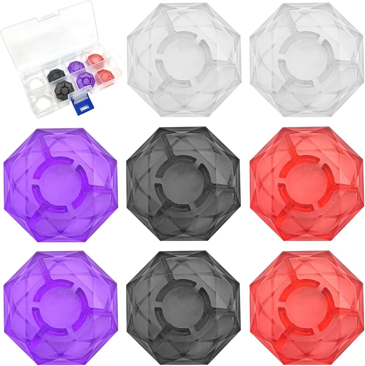 Guitar Effect Pedal Voetpedaal Top Cover, Set van Acht Multi-Kleurige Diamant Stijl Voet Spike Caps, Beschermende Caps voor Effectpedalen