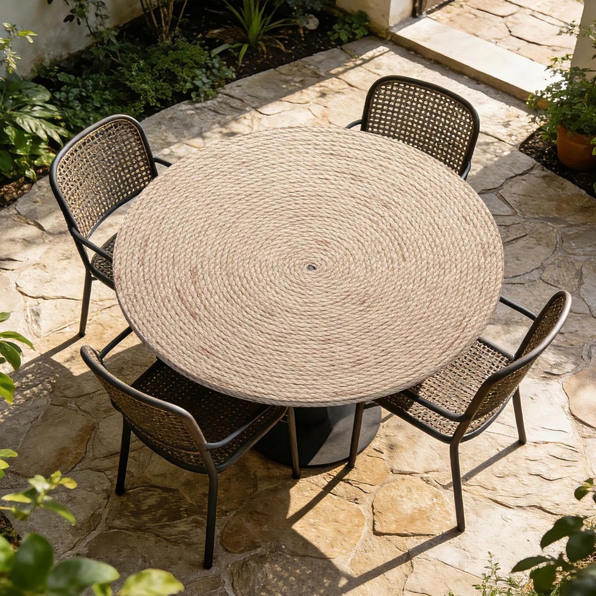 Ronde Waterdichte Tuin Tafelkleed 90 cm - Wasbaar met Elastische Koord voor Buiten en Keuken