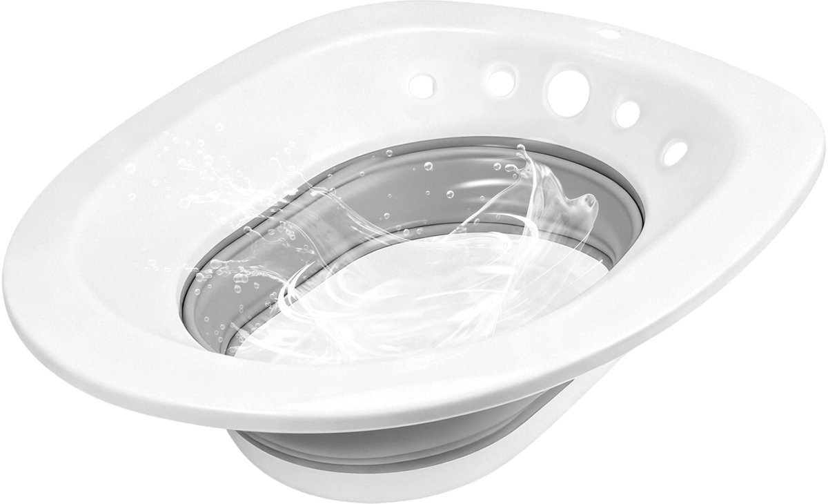 SnelShoppen - Opvouwbaar zitbad voor toilet - Draagbaar bidet-inzetstuk voor aambeienbehandeling - Ideaal voor zwangere vrouwen en ouderen, makkelijk