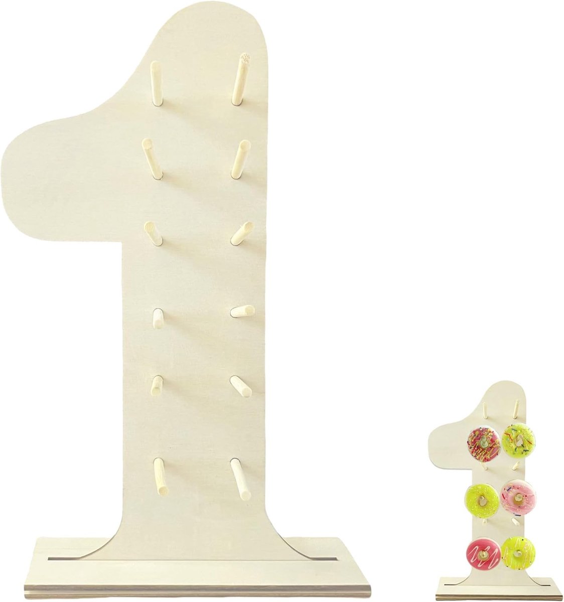 12-Holes Donut Stand van Hout voor Feesten, Verjaardagen en Bruiloften - Stabiele Presentatie voor Donuts en Snoepgoed