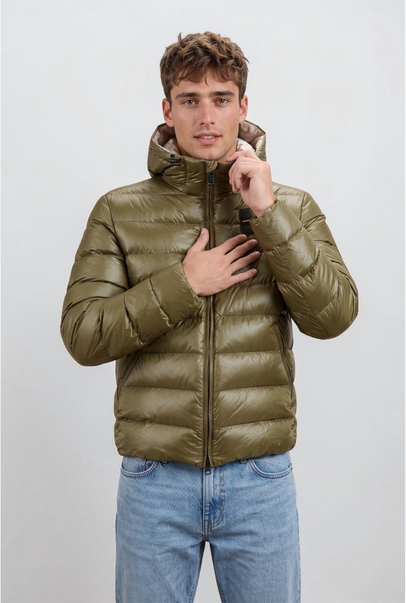 Blauer Eco Adams gewatteerde jas olijfgroen