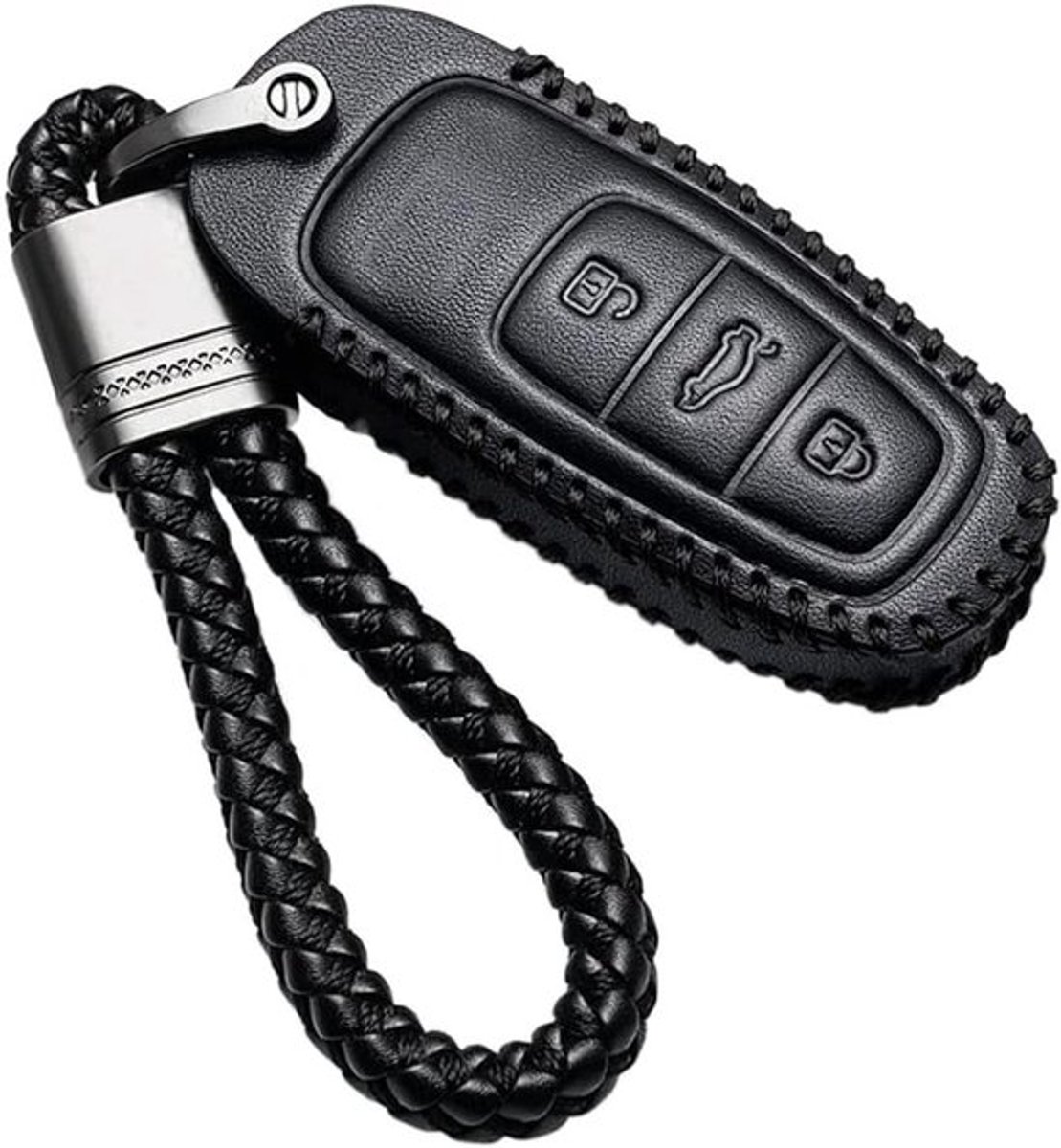 Beschermende sleutelhoes voor Audi A3, A4, A6, A7, A8, Q5, Q8 - PU leer, sleutelkastje, sleutelaccessoires, 3 sleutels