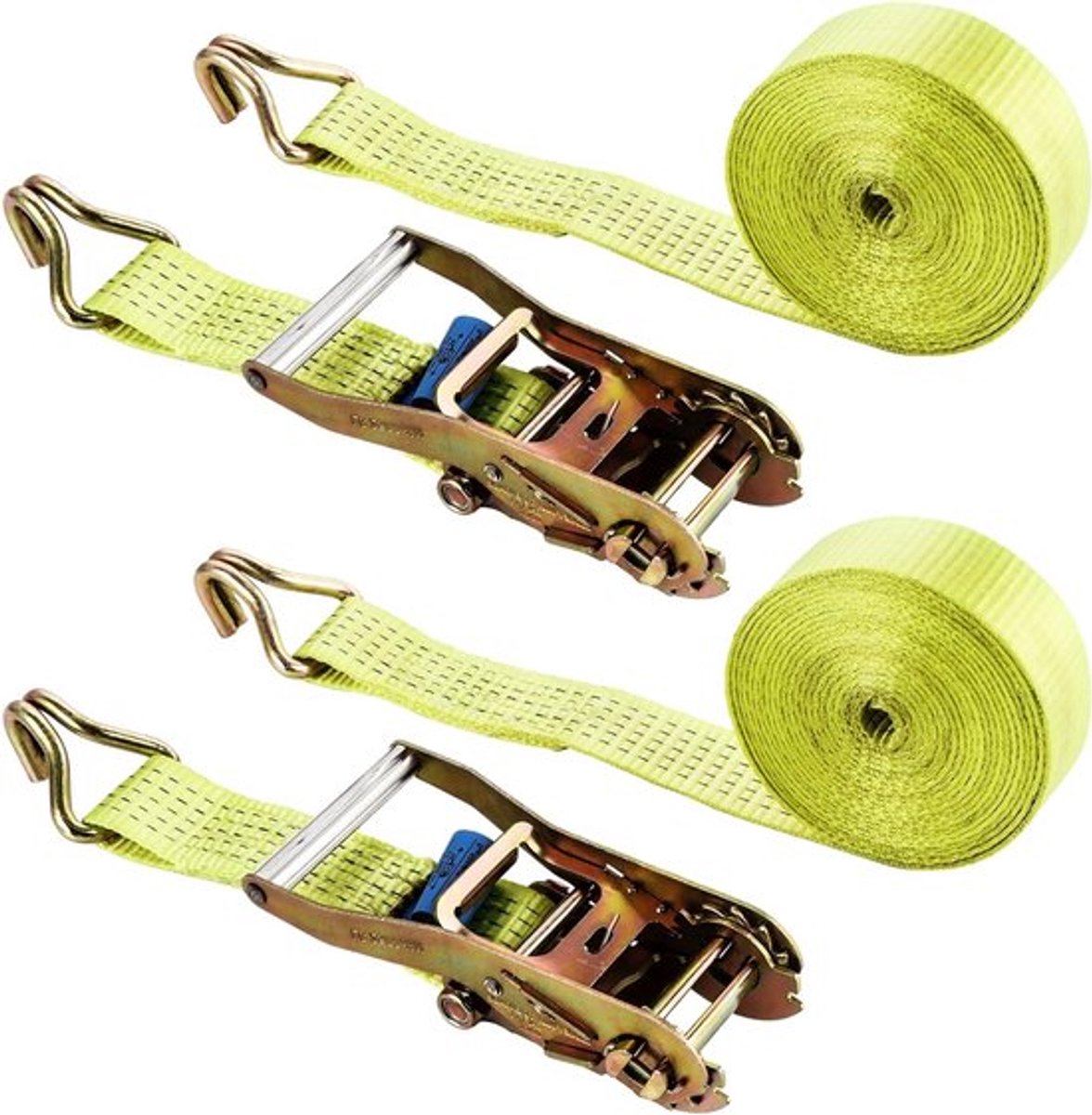 Set van 2 lashing straps van 5 cm x 6 m voor veilig vastzetten en transporteren van goederen