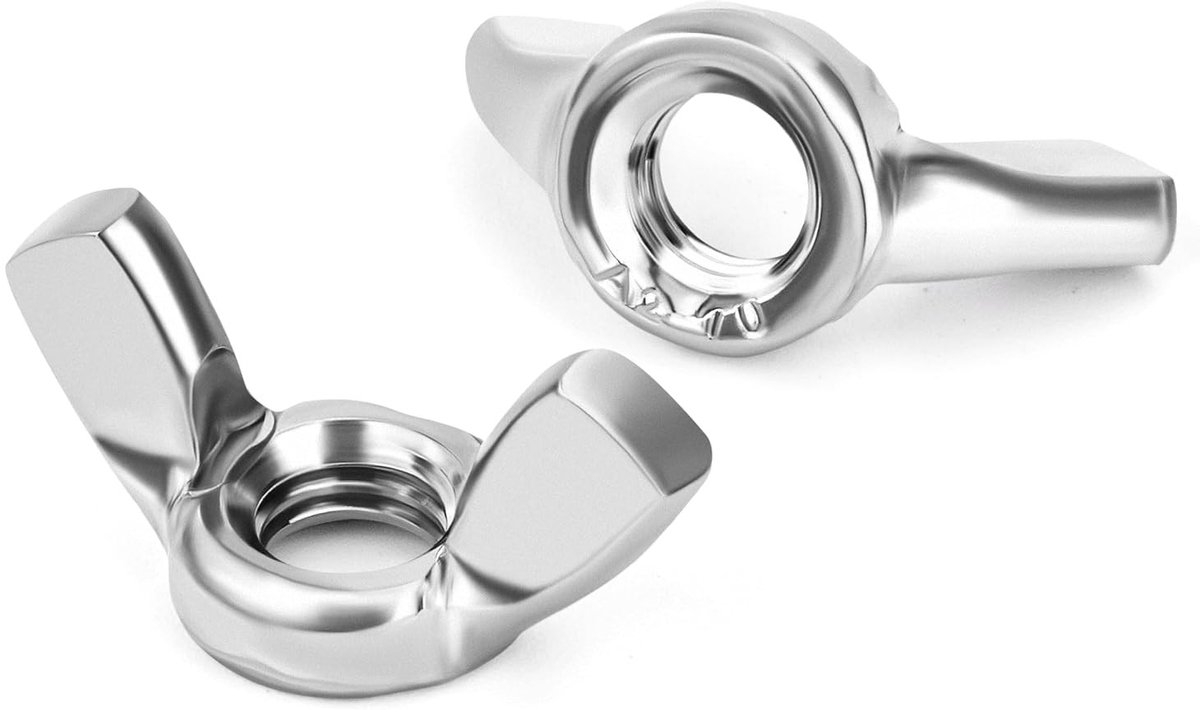 Wing Nuts M5 DIN 315 A2 RVS - Butterfly Nuts voor DIY, Tuinmeubelen en Fietsreparatie - Verpakking van 20 Stuks