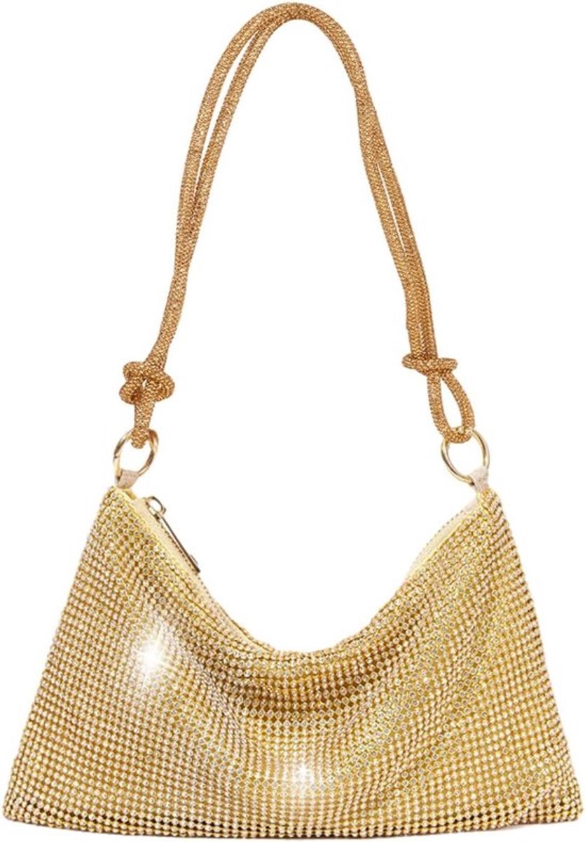 Handtas met Pailletten voor Dames - Modeaccessoire voor Avondfeesten - Gouden Avondtas voor Bruiloft, Eindejaarsbal en Cocktail