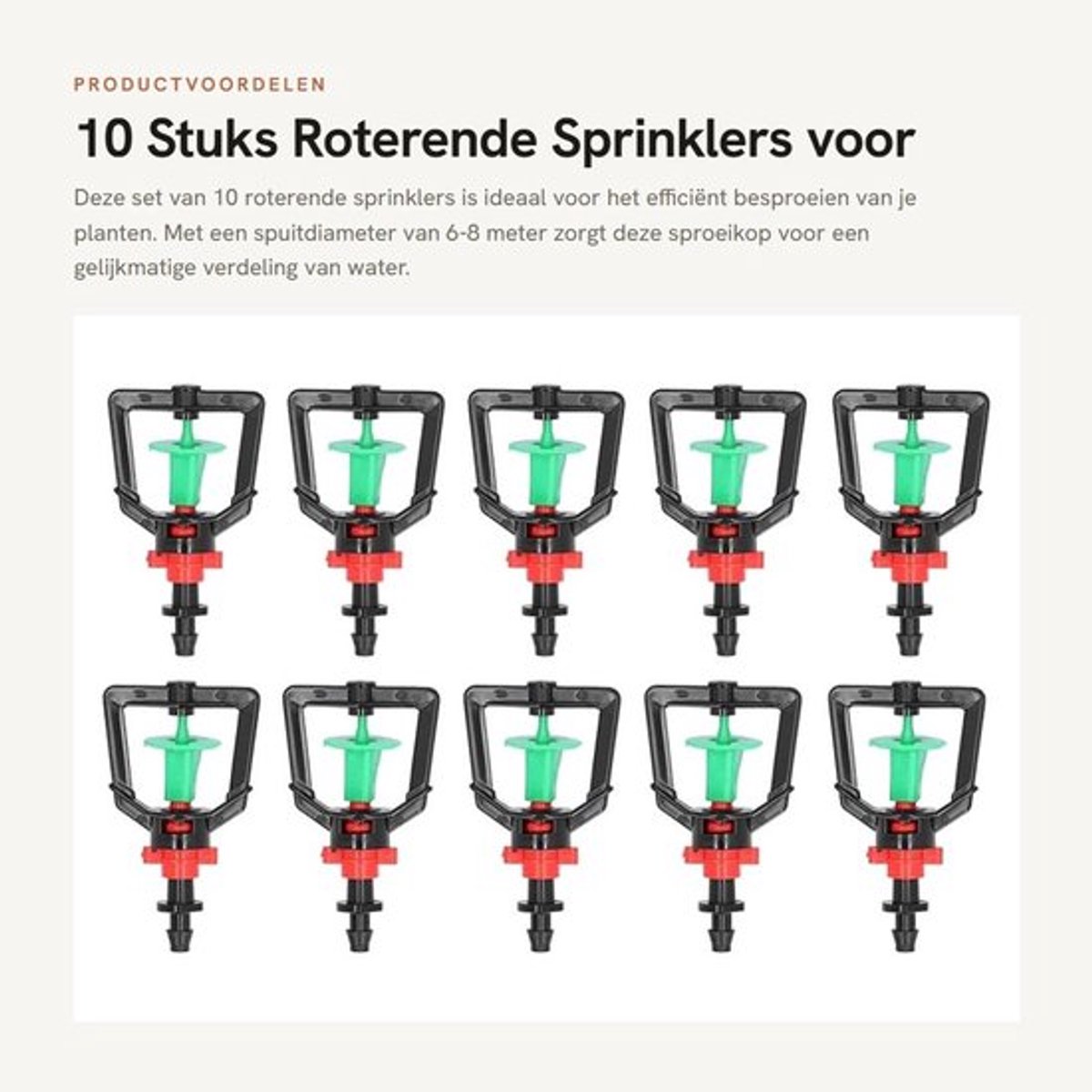 Sproeikop Roterend 360 graden - Sproeier Tuin - Planten Sproeier - Irrigatie - Waterbesparend - Vernevelingswatermisteffect
