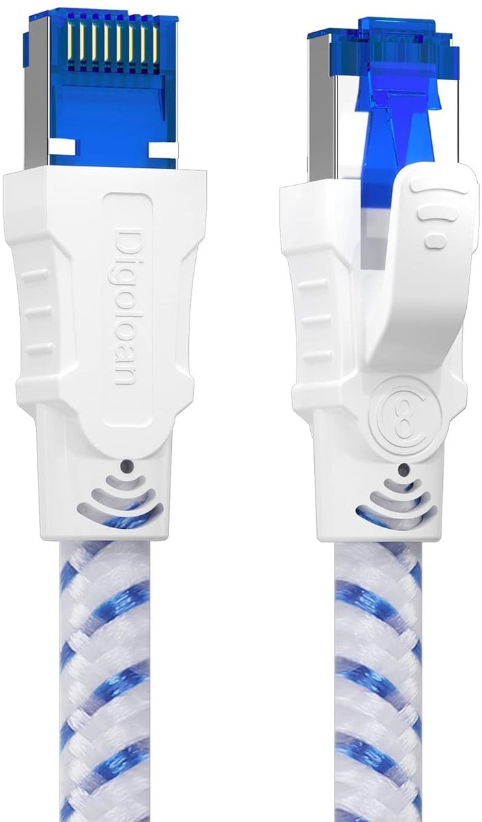 Hoge Snelheid Ethernetkabel Cat 8, 40Gbps, 2000MHz S/FTP, Nylon Gevlochten, RJ45 Connector voor Gaming, Streaming en Netwerkverbinding, 3m