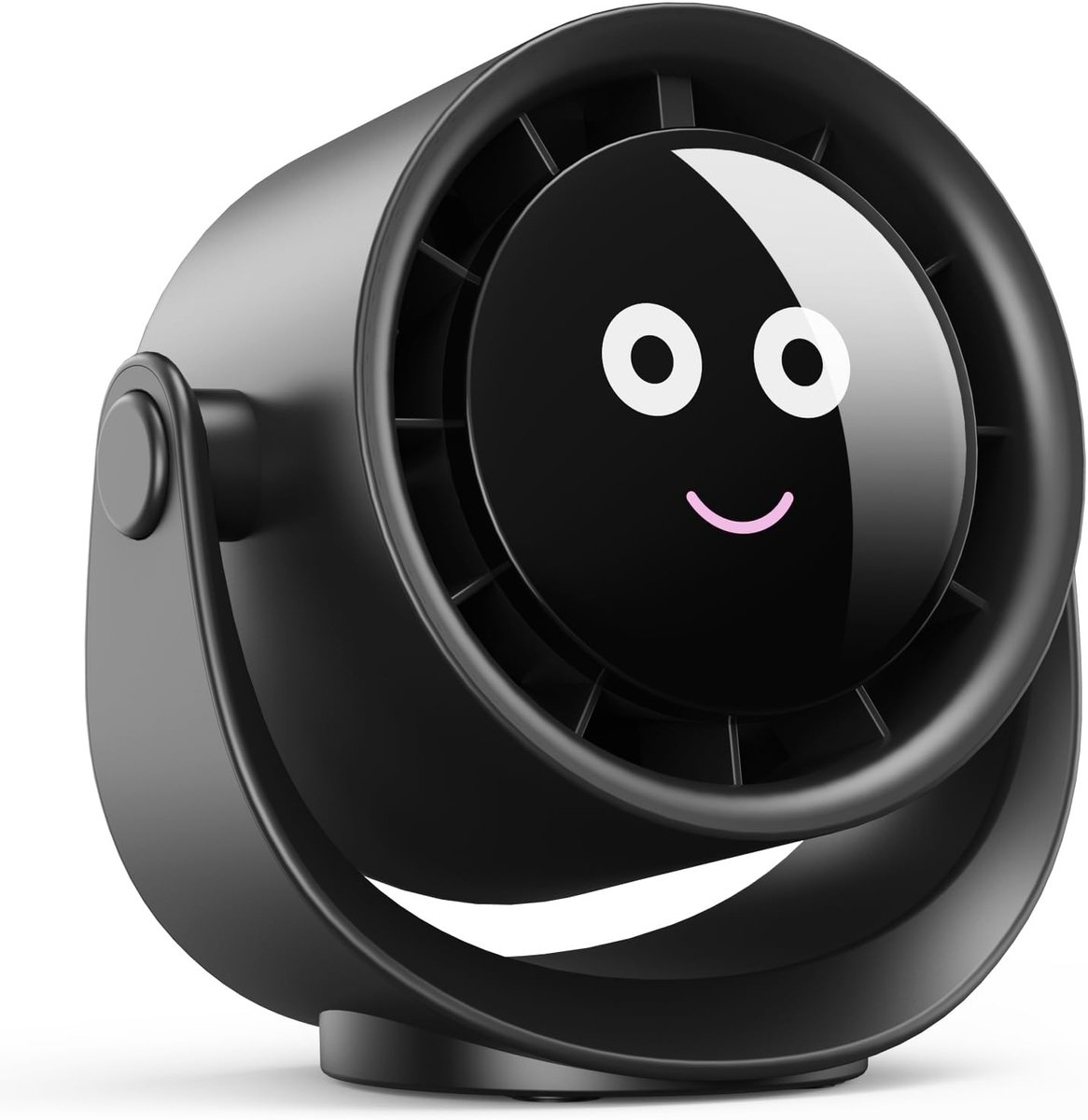 Thijox - Mini USB Bureauventilator Draagbaar met 5 Snelheden, 360° Draaibaar, LED Display, 4000mAh Oplaadbare Ventilator voor Thuis, Kantoor, Slaapkam