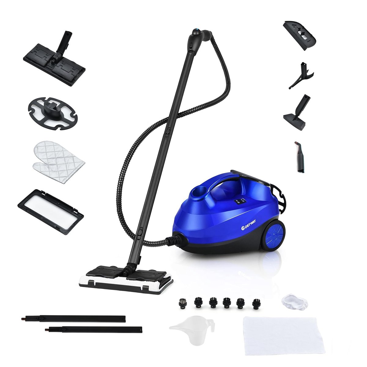 SnelShoppen - 2000 W Stoomreiniger tot 108 °C met 1,5 l Tank, 19 Accessoires, Kinderbeveiliging, Max. 4 Bar Stoomdruk, Ideaal voor Tapijten, Vloeren e