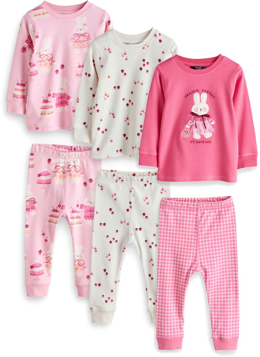Next - Meisjes - Set van 3 behaaglijke pyjama's - Roze