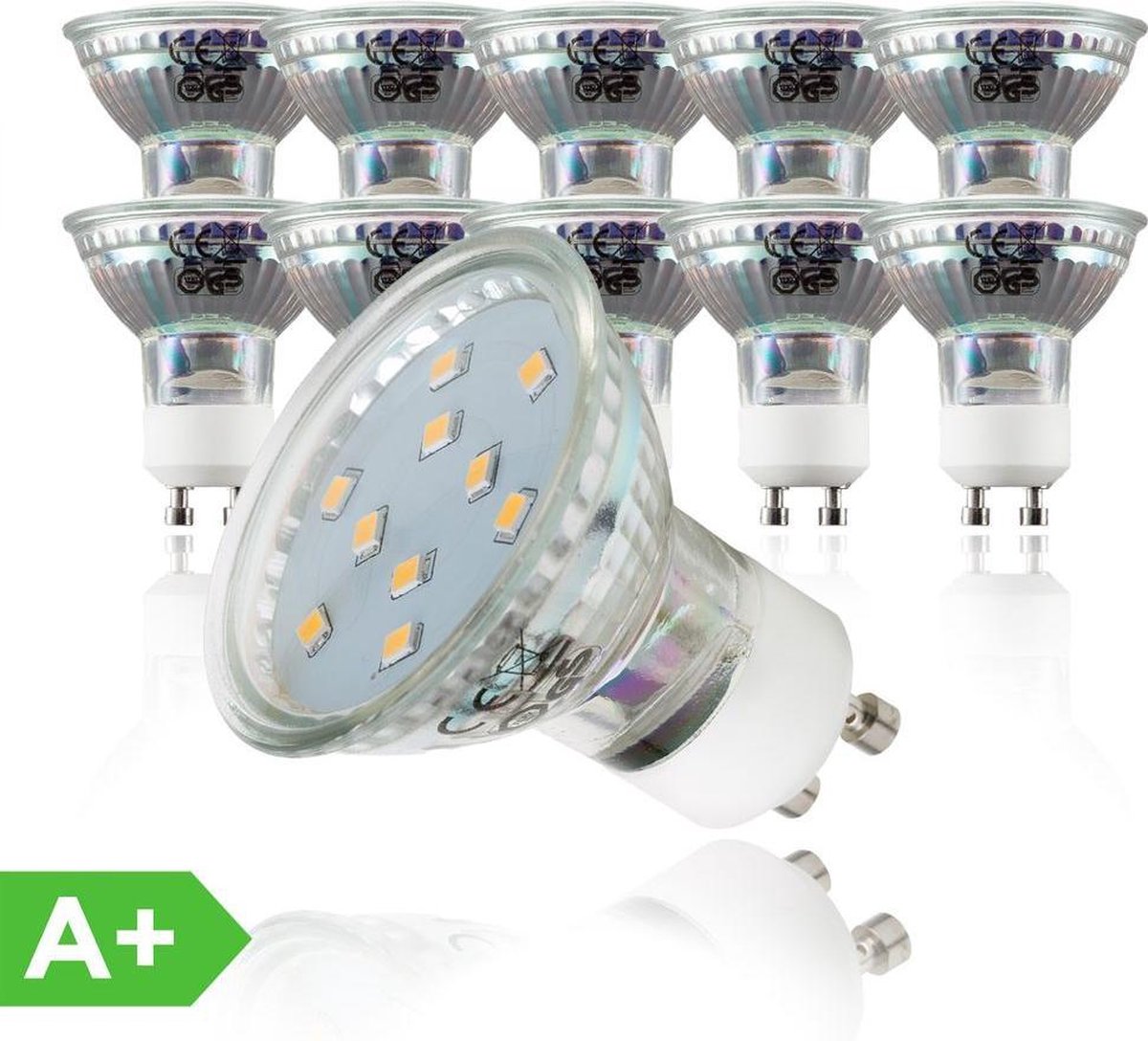 B.K.Licht LED lampjes GU10 fitting 3W LED lampen warm
