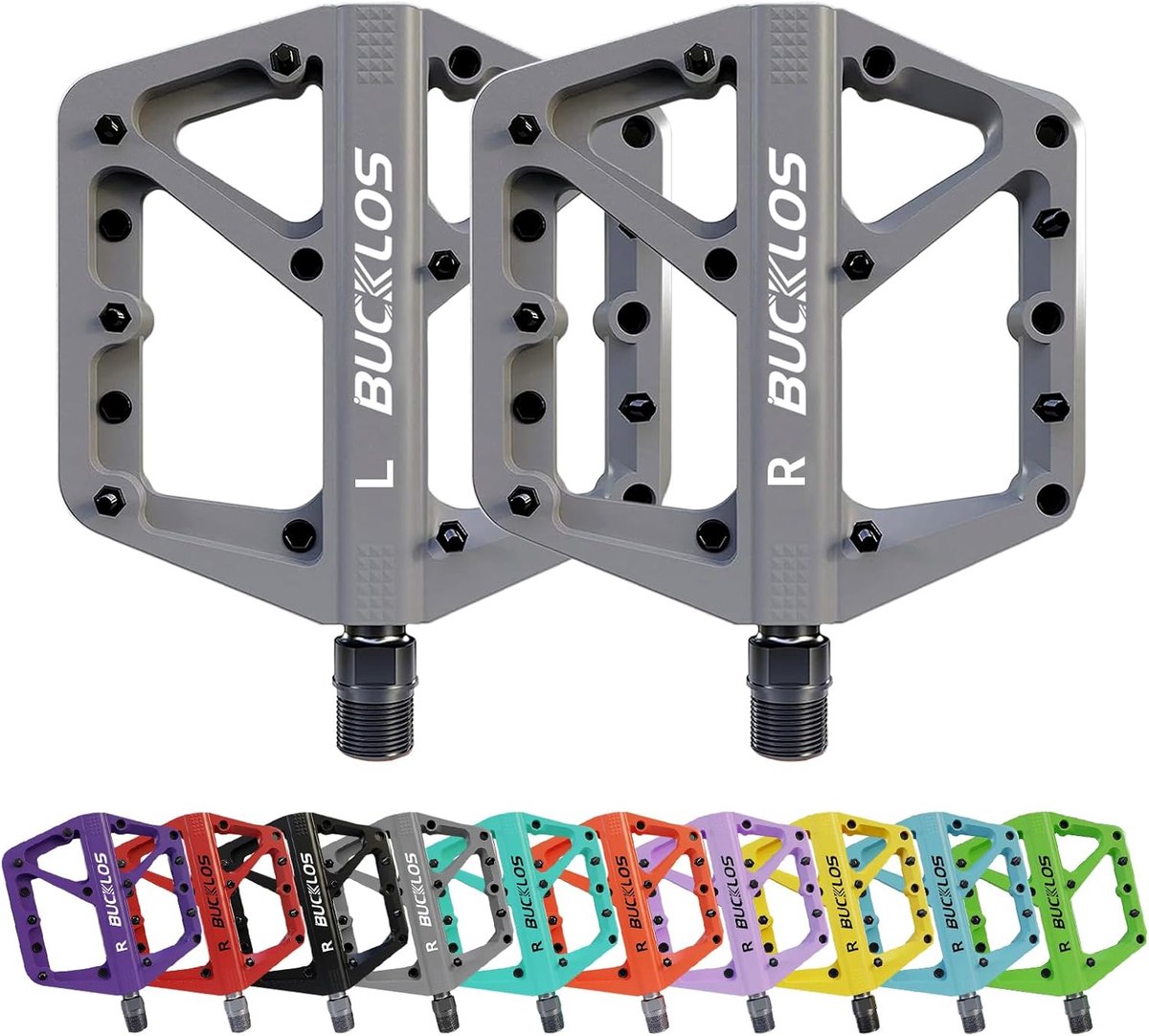 SnelShoppen - MTB-pedalen platte mountainbike-pedalen racefiets groot platform nylon antislip pedalen voor volwassenen 9/16 inch voor gravelbike en hy