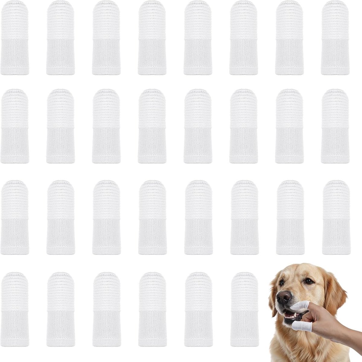 360º Tandenborstel voor Honden - 30 Stuks Vinger Tandenborstel voor Huisdieren, Tandreiniging voor Honden en Katten, Effectieve Mondhygiëne