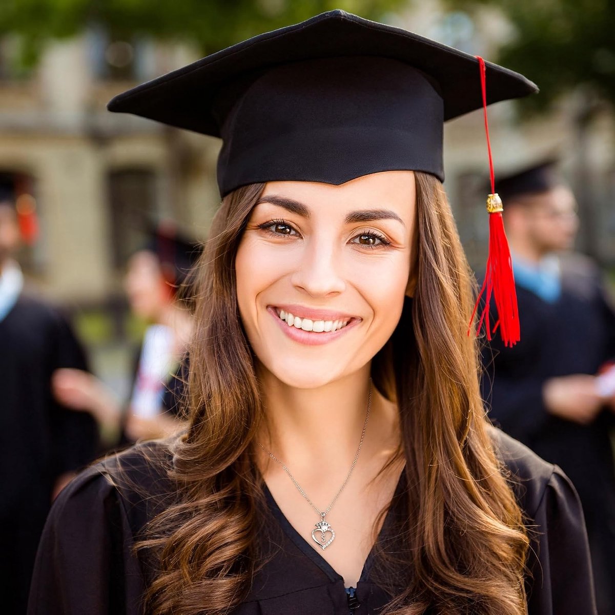 Hartvormige initialen kettingen voor afstuderen 2024, unieke cadeaus voor haar, perfect voor middelbare school en college afstuderen